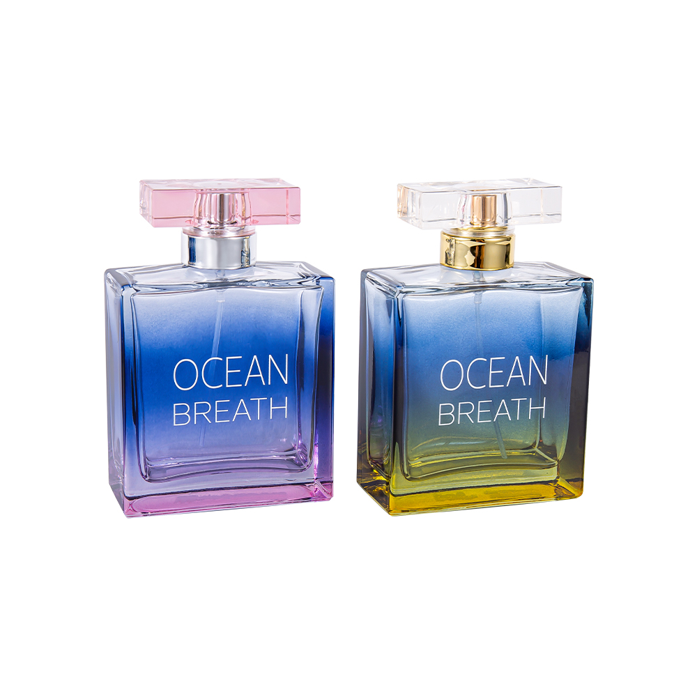 GC4375-WJ208 100ML Surlyn UV Kaplamalı Kapaklı İki Renkli Kaplamalı Cam Parfüm Şişesi