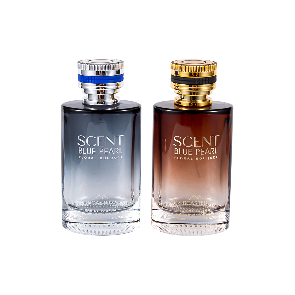 KY1109-WJ2098 Pcta Parfüm Kapaklı 100ML Kabartmalı Cam Parfüm Şişesi