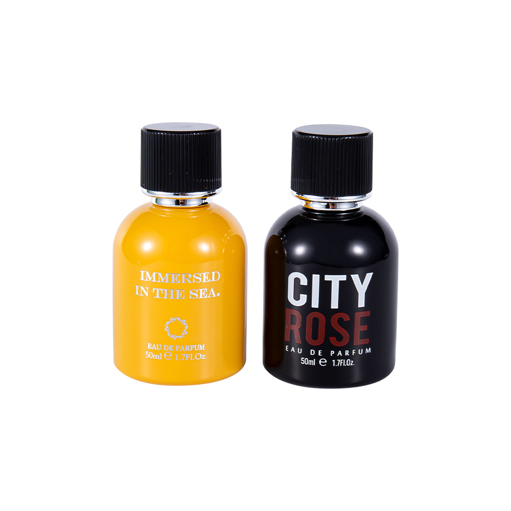 GC4464-WJ2339 50ML Yepyeni Dekoratif Cam Parfüm Şişesi Siyah Parfüm Kapaklı