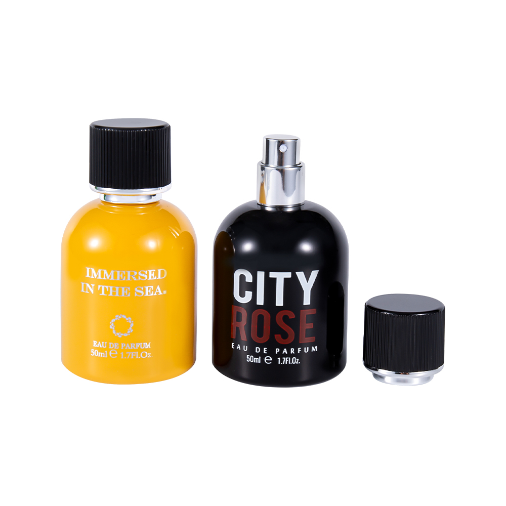 GC4464-WJ2339 50ML Yepyeni Dekoratif Cam Parfüm Şişesi Siyah Parfüm Kapaklı