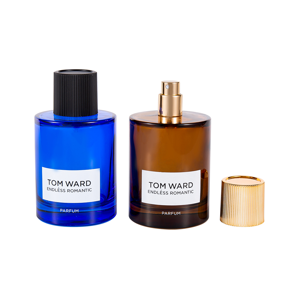 GC5178-WJ2623 100ML Toptan Çizgili Parfüm Kapaklı Cam Parfüm Şişesi